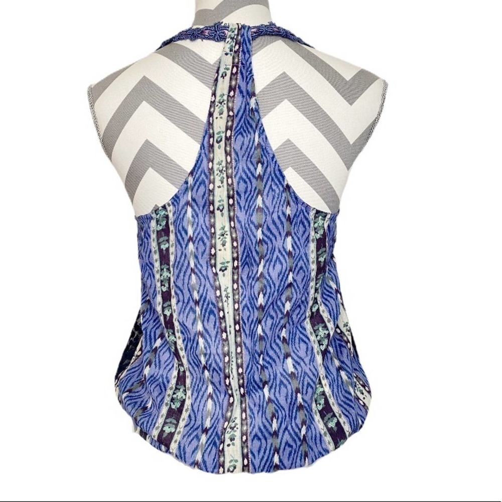 Free People Lace Blouse Blue Size Small - Picture 2 of 3